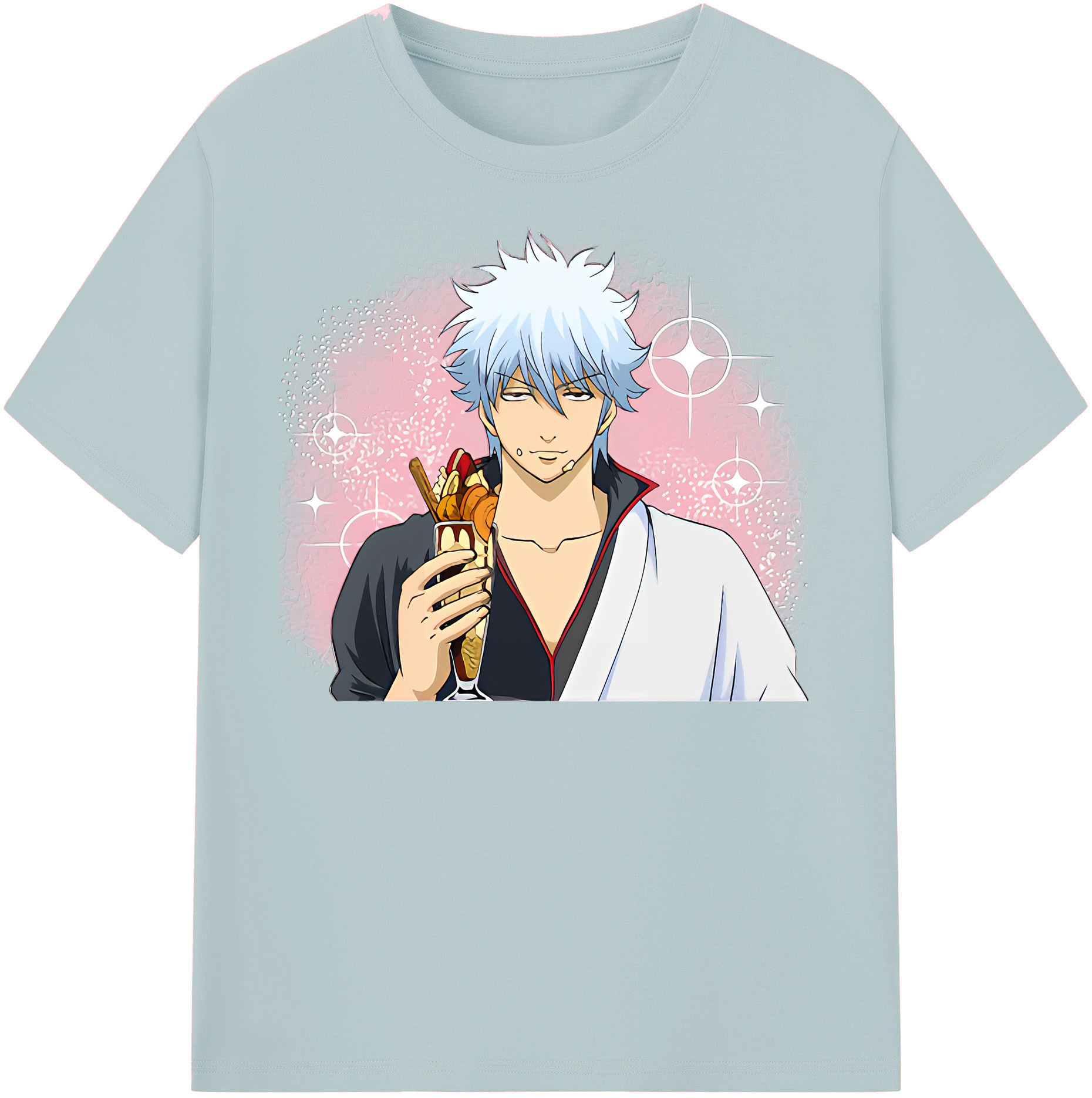 （画像用） ぎんたま 坂田銀時（さかたぎんとき） 神楽 志村新八（しむら しんぱち） GINTAMA Sakata Gintoki Kagura Shimura Shinpachi 綿100％半袖Tシャツ（フロントプリント）
